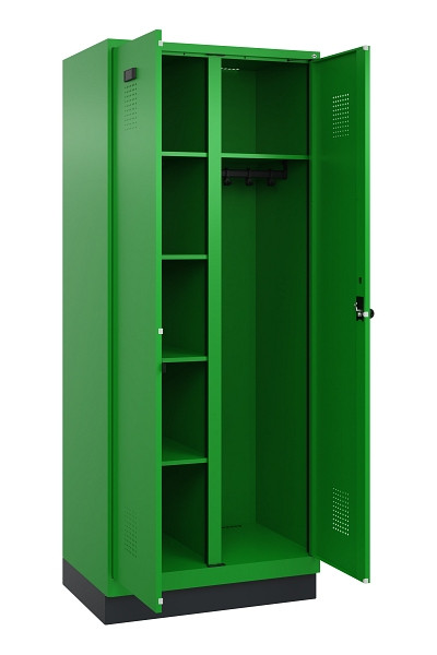 C+P Wäsche-/Garderobenspind Evolo PLUS, mit Sockel, 2 Abteile, 1950x800x500mm, 6, Drehriegel, 049620-22 S10026