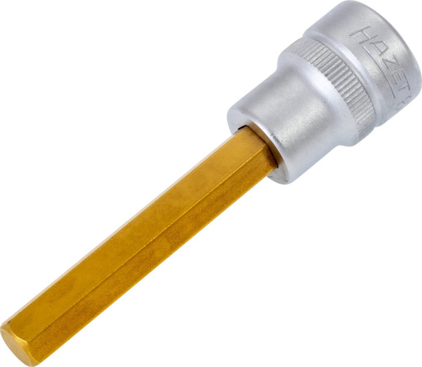 Hazet Schraubendreher-Steckschlüsseleinsatz, Vierkant hohl 10 mm, Innen-Sechskant Profil, 8 mm, Kurze Ausführung Mit Rändelung, 8801-8