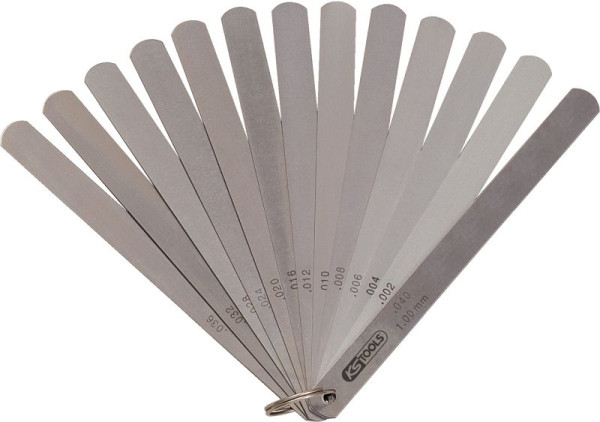 KS Tools Kolbenspiellehre, 8 Blatt, 0, 05-0,5mm, 150mm lang, 300.0614