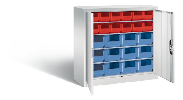 C+P Magazinschrank Serie 13, H1000xB1000xT420mm, Farbe: Lichtgrau, Muldengriff, 133944-23 S10015