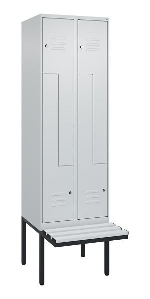 C+P Z-Spind Classic PLUS, Bank, 4 Abteile, 2120x600x815mm, 7035/7035, Zylinderschlösser, 0800437-204 S10054