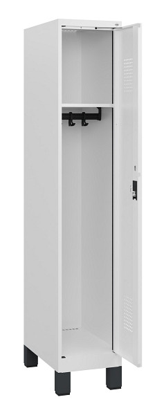 C+P Spind Evolo PLUS, Füße, 1 Abteil, 1630x300x500mm, 9016/9016, Zylinderschloss, 0490105-10 S10047