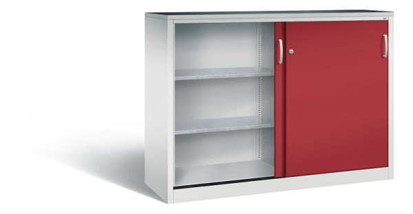 C+P Schiebetürenschrank Acurado, H1200xB1600xT500mm, Farbe: Lichtgrau / Rubinrot, 2157-092 S10006