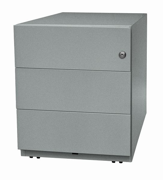 Bisley Rollcontainer Note mit Griff, 3 Universalschubladen, silber, NWH79M7BBB355