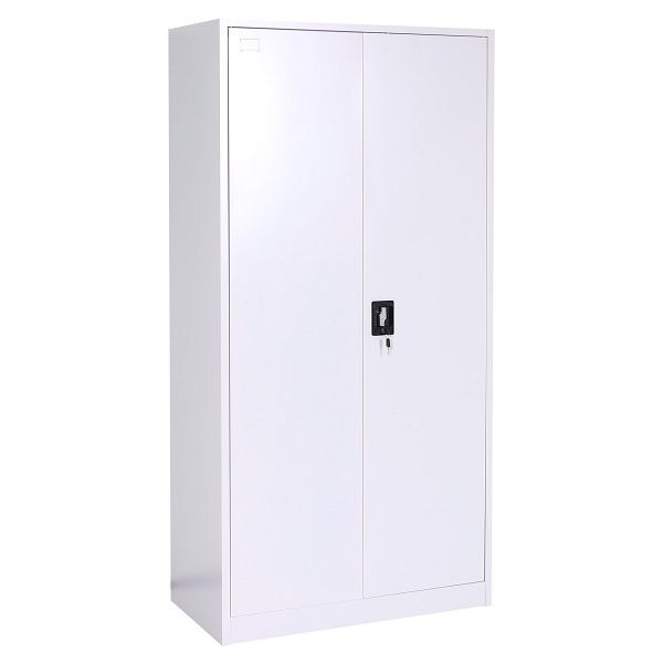 Mendler Aktenschrank HWC-L60, Stahlschrank Mehrzweckschrank, Schließfach Kleiderstange abschließbar, Metall 185x90x45cm, grau, 117408