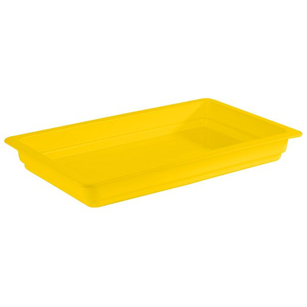 APS GN 1/1 Behälter, 53 x 32,5 x 6 cm, Porzellan, gelb, hitzebeständig bis 220°C, 7,1 Liter, 82270