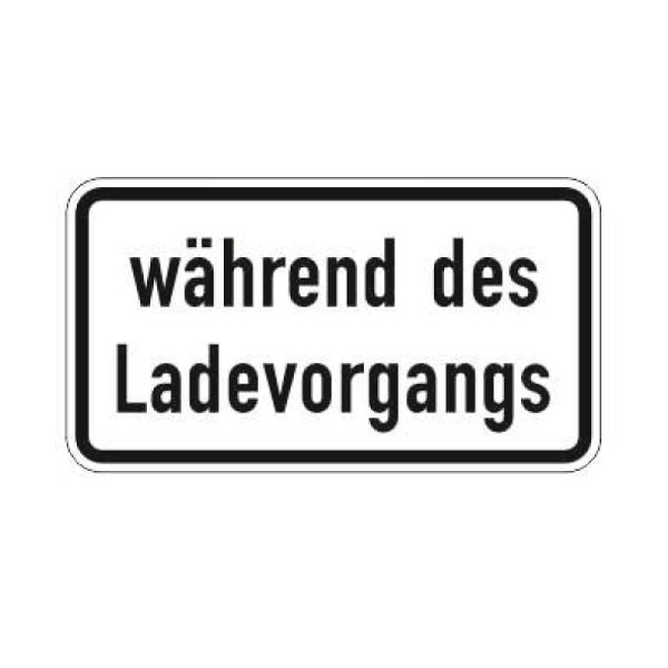 Stein HGS Verkehrszeichen 1053-54 StVO, während des Ladevorgangs, Flachform 2 mm, 420 x 231 mm, Flachform 2 mm, RA1, 1053-54.0001