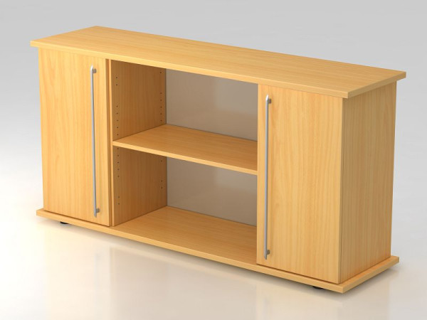 Hammerbacher Sideboard 2 Türen 166cm Relinggriff Buche/Buche, 166,1x44,8x84 cm (BxTxH), VSB2T/6/6/RE