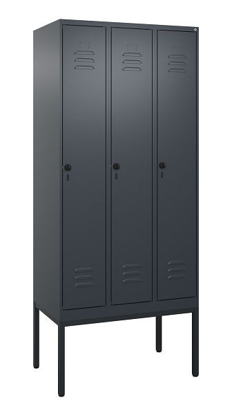 C+P Umkleidespind Classic PLUS, Gestell, 3 Abteile, 2120x900x500mm, 7016/7016, Drehriegel, 0800307-30 S10012