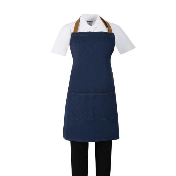 Southside Kurze Schürze in Denim Blau mit Seilband in Hellbraun, BA158