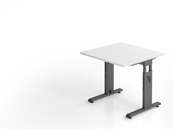 Hammerbacher Schreibtisch OS08, 80 x 80 cm, Platte: Weiß, 25 mm dick, 2 mm ABS-Kante, Rechteckform, VOS08/W/G