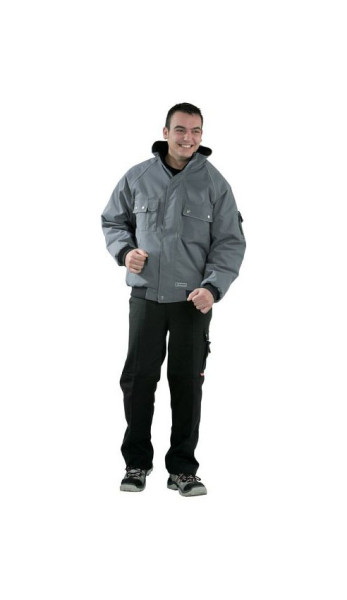 Planam Canvas 320 Winterblouson, grau/schwarz, Größe M, 2183048