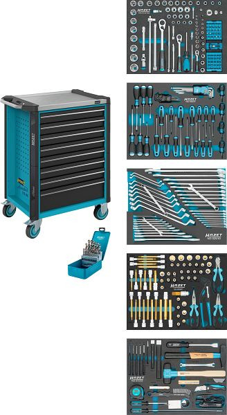 Hazet Werkstattwagen Assistent, Schubladen, flach: 8x81x522x398 mm, Anzahl Werkzeuge: 314, 179NX-8/314