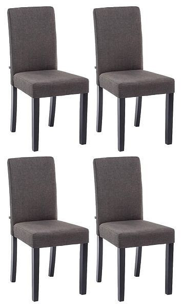 CLP 4er Set Esszimmerstuhl Ina Stoff schwarz, dunkelgrau, 182258656
