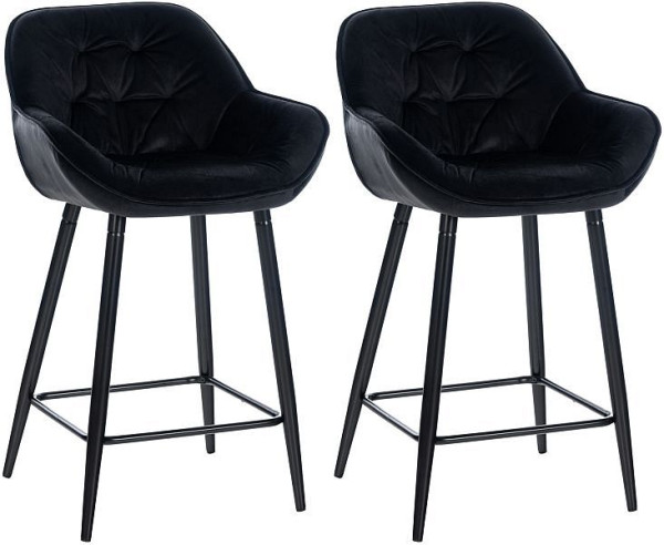 CLP Barhocker Gibson 76 Samt, schwarz, VE: 2 Stück, 322251
