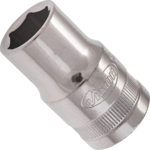 VIGOR Steckschlüsseleinsatz, Vierkant hohl 12,5 mm (1/2 Zoll), Außen-Sechskant Profil, 13 mm, V2599N