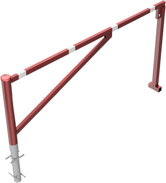 Schake Drehschranke, zum Einbetonieren, feuerverzinkt und rot beschichtet, lichte Weite: 2500 mm, mit Profilzylinderschloss, 413_250ZB