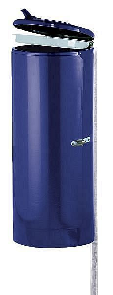 Renner Rastplatz-Abfallsammler 110 L, mit Spannverschluss, mit Stahldeckel, Klemmring feuerverzinkt, verzinkt und beschichtet, kobaltblau, 8059-10PB 5013