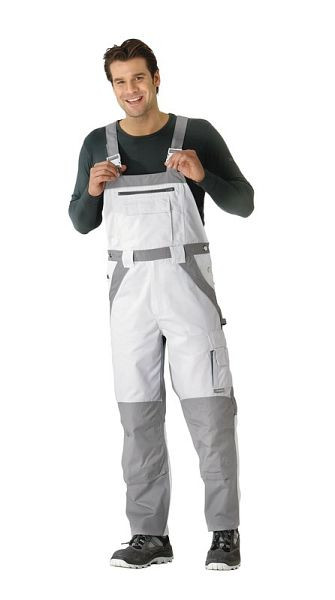 Planam Plaline Latzhose, reinweiß/zink, Größe 64, 2523064