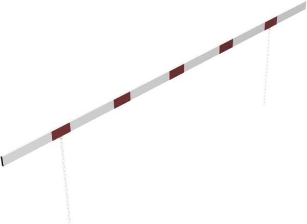 Schake Barriere Aluminiumprofil weiß beschichtet / rot reflektierend, beidseitig reflektierend, Querrohrlänge: 4000 mm, 4217_40B