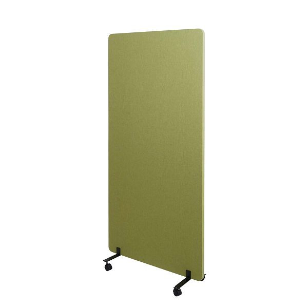Mendler Akustik-Trennwand HWC-G77, Büro-Sichtschutz Raumteiler Pinnwand, doppelwandig rollbar Stoff/Textil, 167x80cm grün, 71956+71957