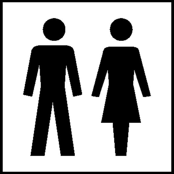 SafetyMarking Türschild, Graphic Line - WC Damen/Herren, BxH 10x10 cm, Folie, selbstklebend, 21.5880-D/H