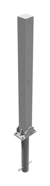 Schake Absperrpfosten Stahlrohr 70 x 70 mm umlegbar, für Vorhangschloss, zum Einbetonieren mit Bodenhülse, 470UVH