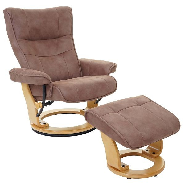 MCA Relaxsessel Montreal, Fernsehsessel Hocker, Stoff/Textil 130kg belastbar, antikbraun, naturbraun, 59221