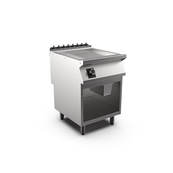 Mareno M1-900 elektrische Griddleplatte mit 2/3 glatter-1/3 gerippter mattverchromter Platte, 60cm, 600(B)x920(T)x900(H)mm, FT96EMCSG, 191.247