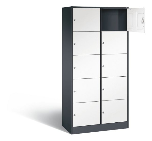C+P Schließfachschrank Serie 8070, H1950xB900xT480mm, Farbe: Schwarzgrau / Verkehrsweiß, 82700-20 S10384