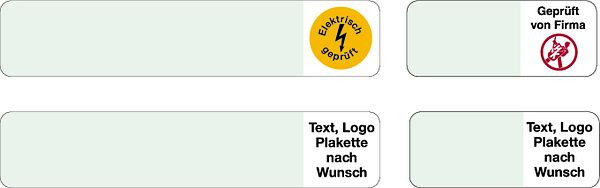 Schilder Klar Kabelprüfplaketten nach Wunsch, 100x20 mm Folie selbstklebend, VE: 100 Stück, 1/65