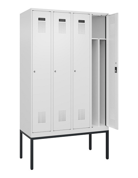 C+P Spind Evolo PLUS, Gestell, 4 Abteile, 2120x1200x500mm, 9016/9016, Verschluss Zylinderschloss, 0490307-40F S10047
