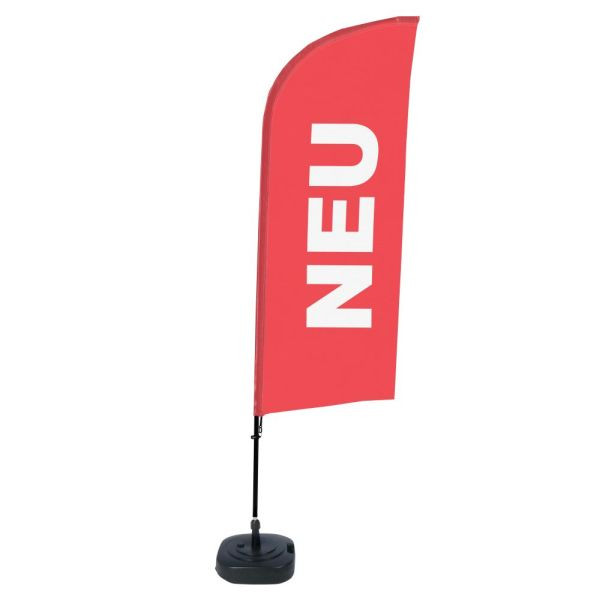 Showdown Displays Beachflag Alu Wind Komplett-Set Neu Rot Deutsch, BFAW310-WT21-I90