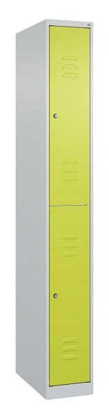 C+P Doppelstöckiger Spind Classic PLUS, 1850x250x500mm, 7035/0024, Zylinderschlösser, 080300-19 S10015
