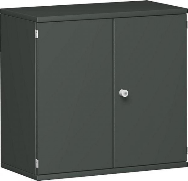 geramöbel Flügeltürenschrank 1 Dekor-Einlegeboden, abschließbar, 800x425x768, Graphit/Graphit, N-10D208-GG