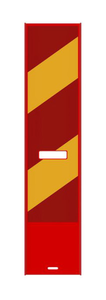 Schake Klemmbake für EURO 1 Schrankenzaun, rot / gelb Folie Typ 2 einseitig beklebt, linksweisend, 36050/2SKL