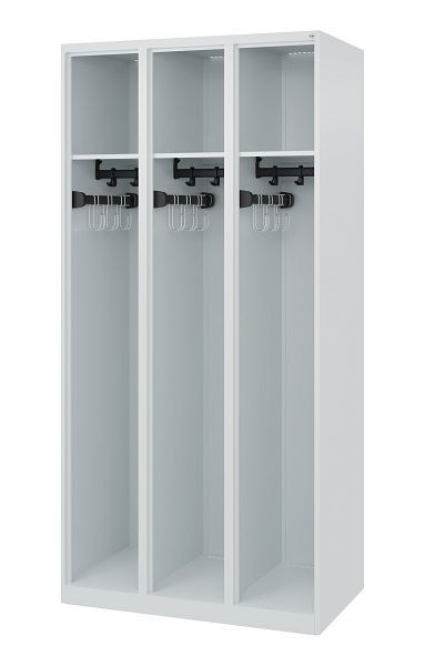 C+P Feuerwehrspind Evolo, Modell EXPERT, 3 Abteile, H1850B900T500 mm, Lichtgrau, 0491015-30 S10000