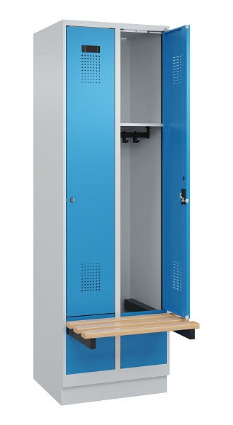 C+P Spind Evolo PLUS, 2 Abteil, 1950x600x815mm, 7035/5012, Zylinderschloss, 049040-20 S10034