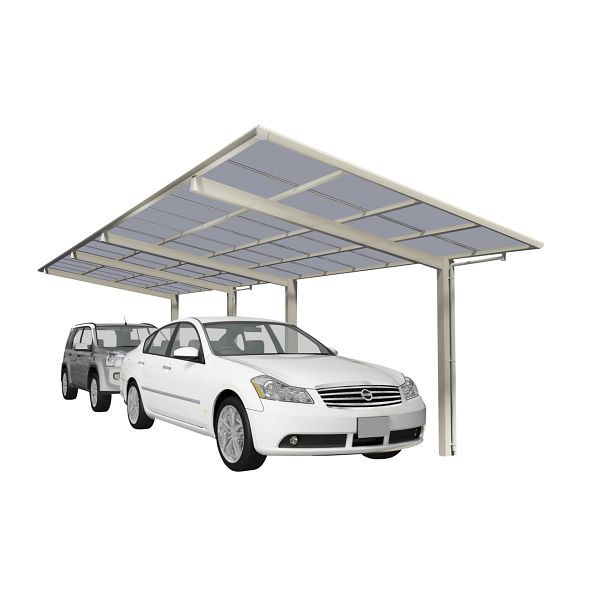 Ximax Aluminium Carport Linea Typ 80 Tandem Edelstahl-Look, 78111