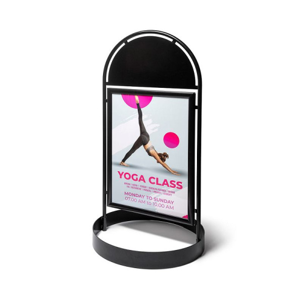 Showdown Displays Stadtschild Eleganter Stahl 50 x 70, CSES50x70BLTOP