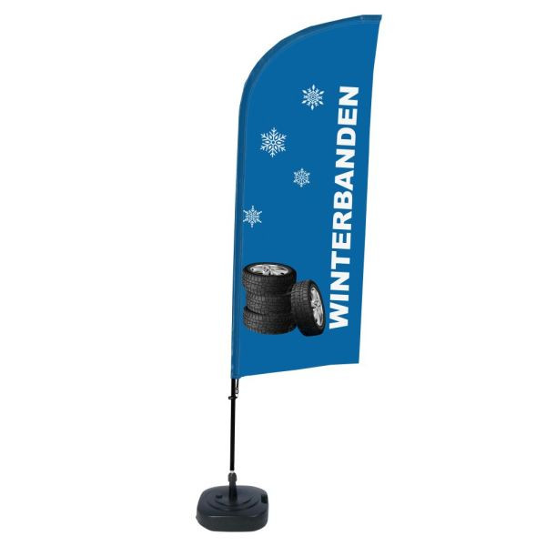 Showdown Displays Beachflag Alu Wind Komplett-Set Winterreifen Niederländisch, BFAW310-WT21-I110