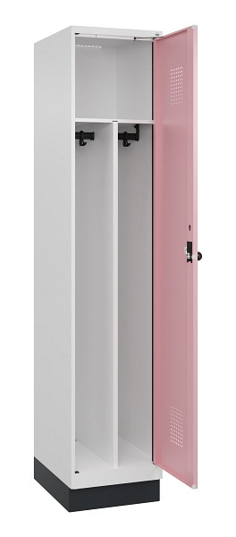 C+P Spind Evolo PLUS, mit Sockel, 1 Abteil, 1950x400x500mm, 9016/3015, Verschluss Drehriegel, 049020-12F S10018