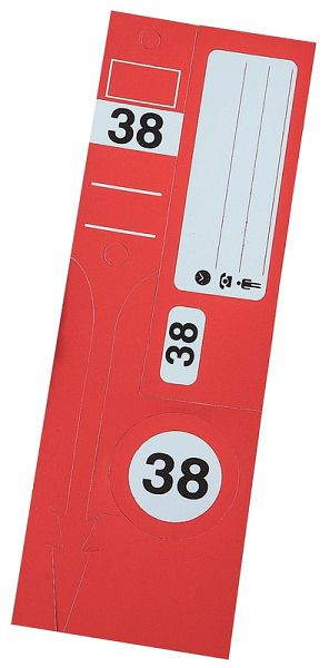 Eichner Schlüsselanhänger-Set "Leitzahl Light", rot, VE: 300 Stück, 9219-00953