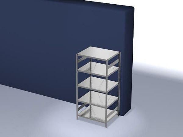 hofe Fachboden-Grundregal, 2000x800x1000 mm, 5 Fachebenen, verzinkt, 230 kg Fachlast, 1600 kg Feldlast, einseitige Bedienung, HZG20810XM