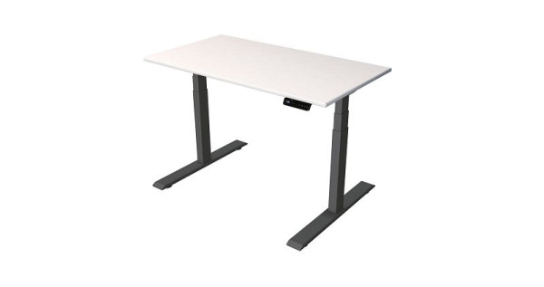 Kerkmann Sitz-/Stehtisch Home office B 1200 x T 650 mm, elektrisch höhenverstellbar von 630-1270 mm, weiß/anthrazit, 10179310