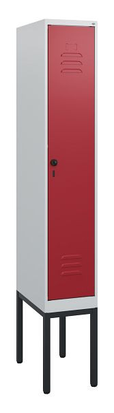 C+P Umkleidespind Classic PLUS, Gestell, 1950x300x500mm, 7035/3003, Drehriegel, 0800305-10 S10001
