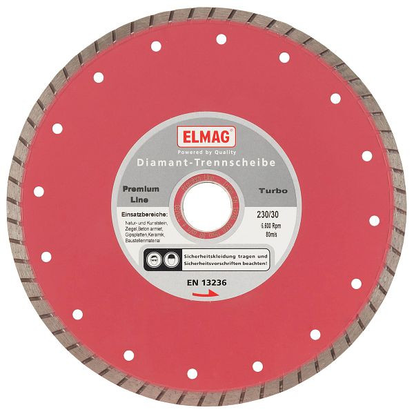 ELMAG Diamantscheibe 180 mm, PREMIUM LINE - TURBO (Bohrung: 25,4 mm), 61523