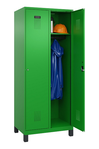 C+P Spind Evolo PLUS, mit Füßen, 2 Abteile, 1950x800x500mm, 6037/6037, Verschluss Zylinderschloss, Ablageböden 2, 049010-22 S10053