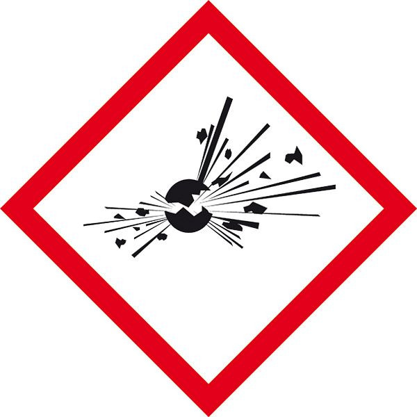 SafetyMarking GHS-Gefahrenpiktogramm, Symbol 01: explodierende Bombe, BxH 10x10 cm, Folie, selbstklebend, 21.B1000-01