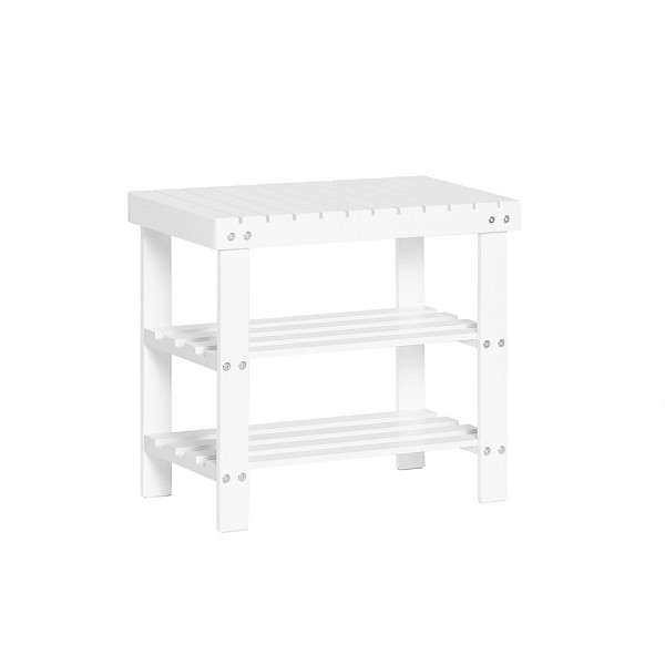 SoBuy Schuhbank mit einem Regal Weiß 50x29x45 cm, Modern, FSR02-K-W